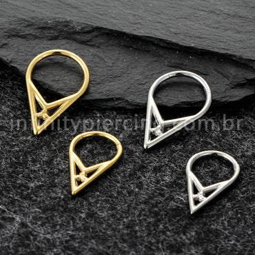 Piercing Argola Titânio Com Detalhes