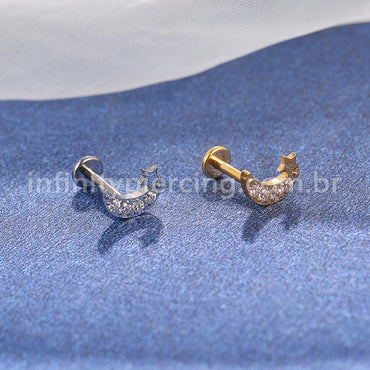 Piercing Labret Lua/Estrela Zircônia