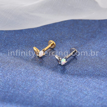 Piercing Labret Titânio 2 Folhas / Opala