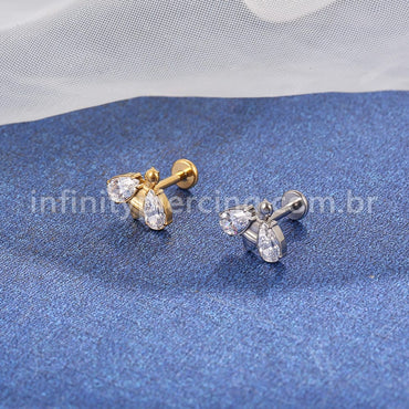 Piercing Labret Titânio Abelha Zircônia