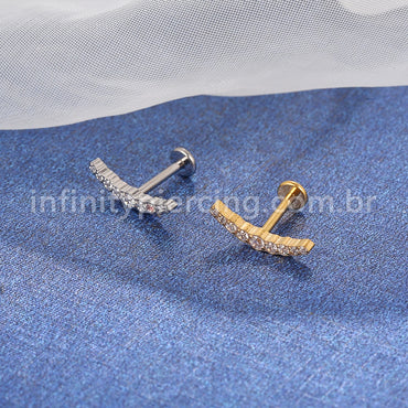 Piercing Labret Titânio Cluster Zircônia