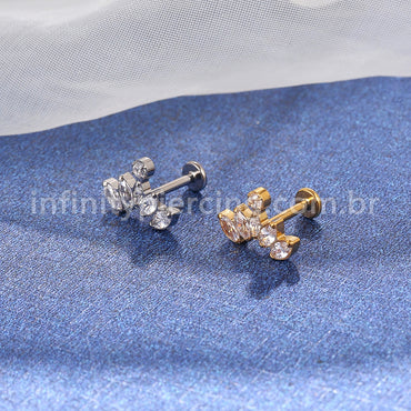 Piercing Labret Titânio 6 Zircônia