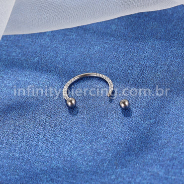 Piercing Ferradura Aço Cirúrgico Zircônia Cravejada