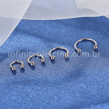 Piercing Ferradura Rosca Interna Zircônia Lateral