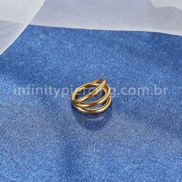 Piercing Argola Tripla Segmento Articulado Aço Cirurgico