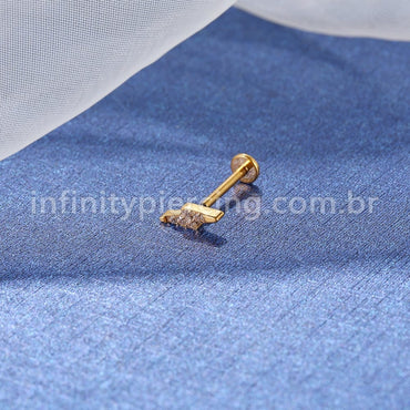 Piercing Labret Aço Cirúrgico Rosca Interna Raio Zircônia