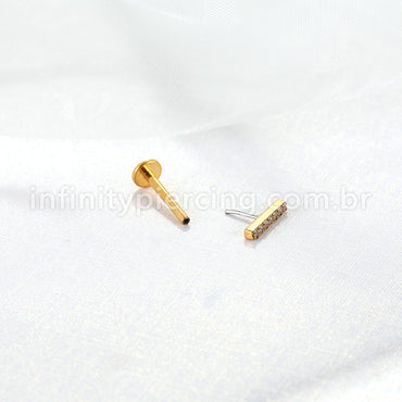 Piercing Labret Aço Cirúrgico Rosca Interna Barra Zircônia