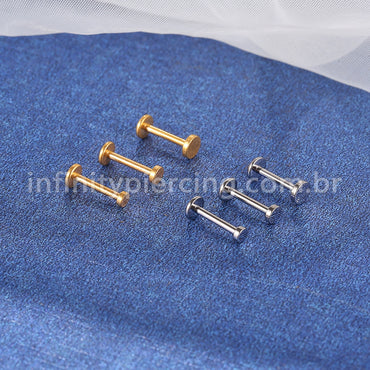 Piercing Labret Titânio Redondo Liso