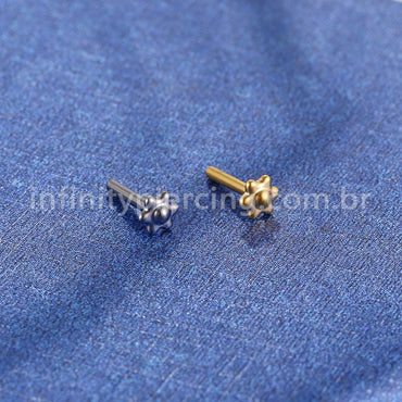 Haste Para Labret Titânio Base Flor