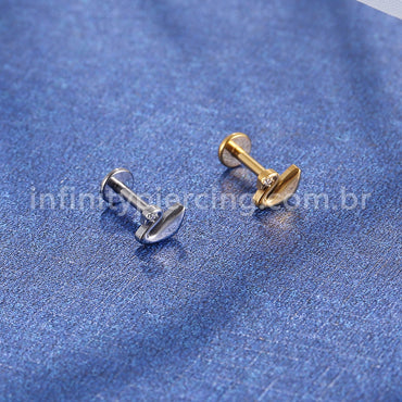 Piercing Labret Titânio Cisne Zircônia