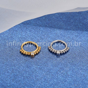 Piercing Argola Aço Cirúrgico Segmento Articulado Zircônia