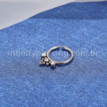 Piercing Argola Aço Cirúrgico Indiano Zircônia