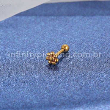 Piercing MiniBarbell Flor Aço Cirúrgico