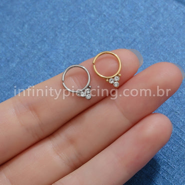 Piercing Argola Aço Cirúrgico Indiano Zircônia