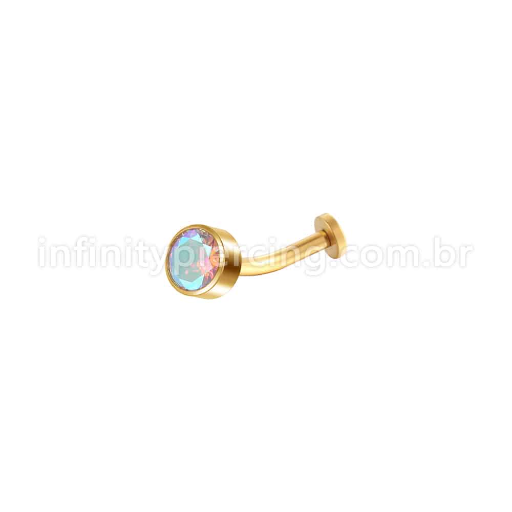 Piercing Banana Floating Aço Cirúrgico Zircônia