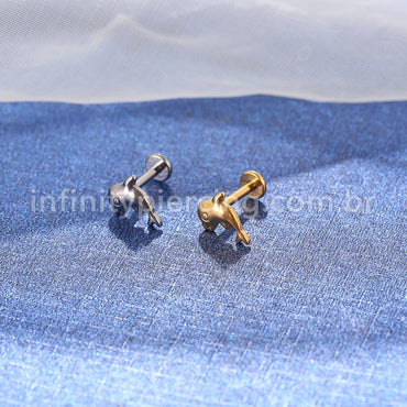 Piercing Labret Titânio Golfinho