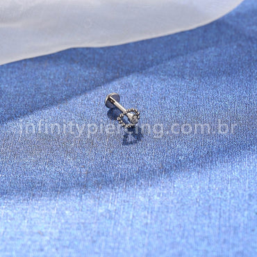 Piercing Labret Titânio Indiano Gota 1 Zircônia