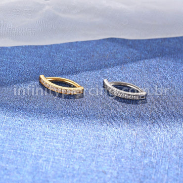 Piercing Argola Para Umbigo Aço Cirúgico 1 Fileira Zircônia