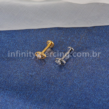 Piercing Labret Titânio Olho Zircônia