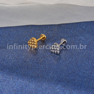 Piercing Labret Titânio Coração