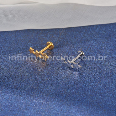 Piercing Labret Titânio Estrelas