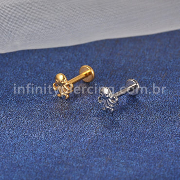 Piercing Labret Titânio Polvo