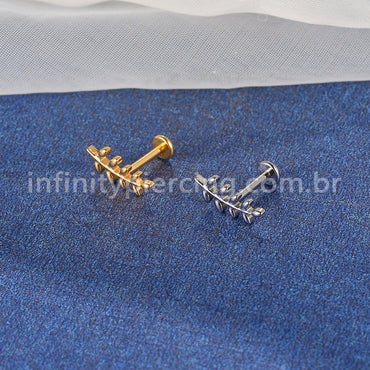 Piercing Labret Titânio Galho