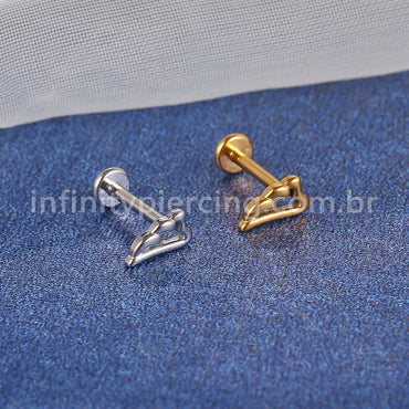 Piercing Labret Aço Cirúrgico Asa