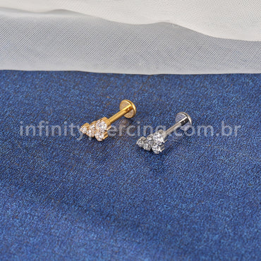 Piercing Labret Titânio 5 Zircônias