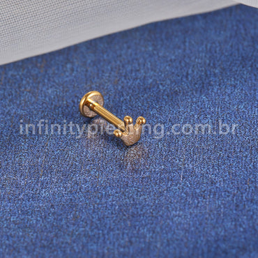 Piercing Labret Aço Cirúrgico Coroa