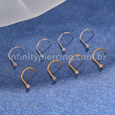 Piercing Nostril Titânio Zircônia