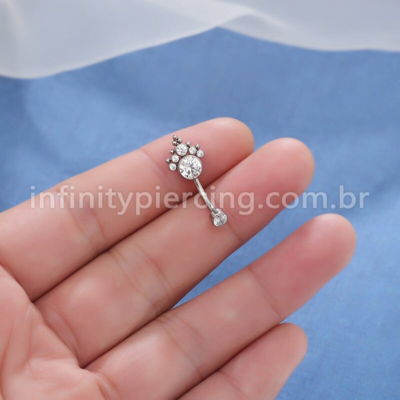 Piercing Banana Titânio Indiano Zircônia