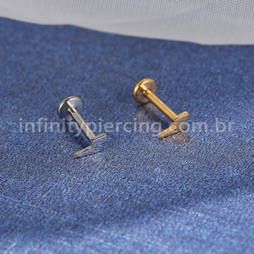 Piercing Labret Titânio Raio Rosca Interna