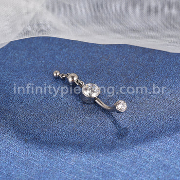 Piercing Banana Titânio Zircônia Com Pingente
