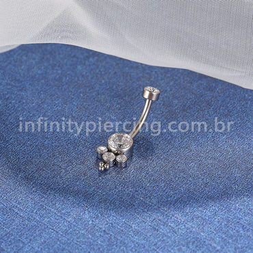 Piercing Banana Titânio Indiano Zircônia