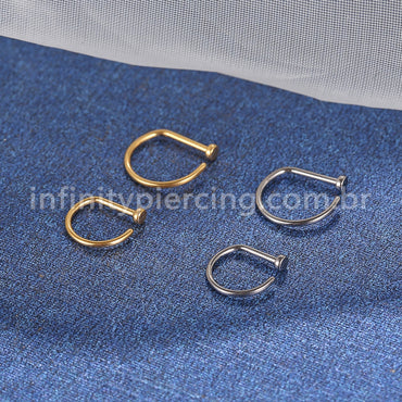 Piercing Nostril D-Ring Titânio