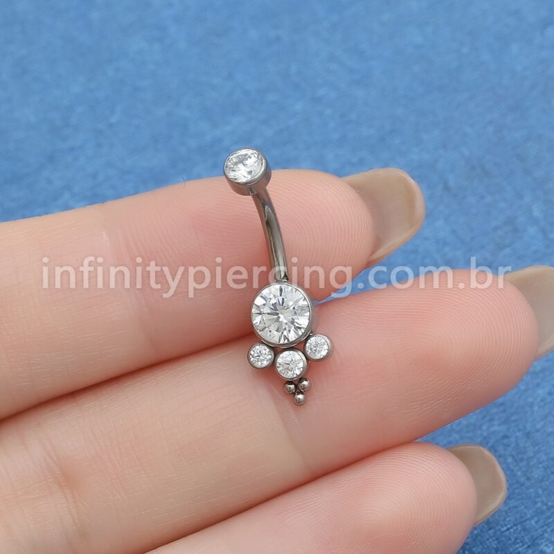 Piercing Banana Titânio Indiano Zircônia