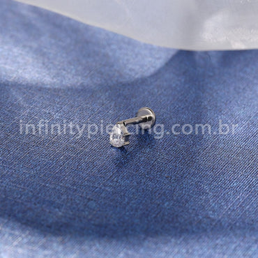 Piercing Labret Titânio Zircônia Gota