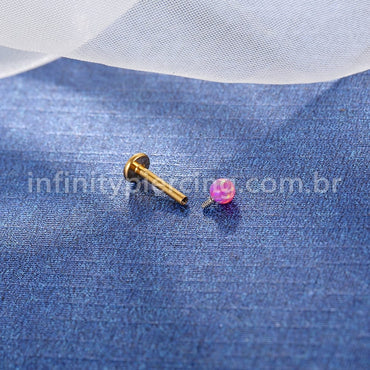 Piercing Labret Aço Cirúrgico Opala