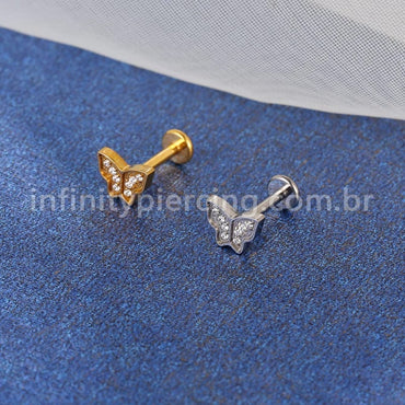 Piercing Labret Titânio Borboleta