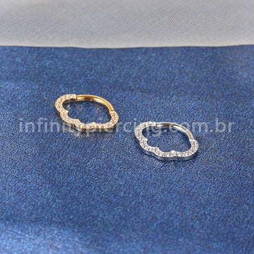 Piercing Meia Argola Aço Cirúrgico Nuvem