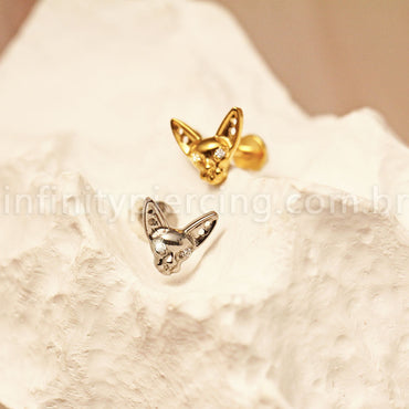 Piercing Labret Titânio Gato