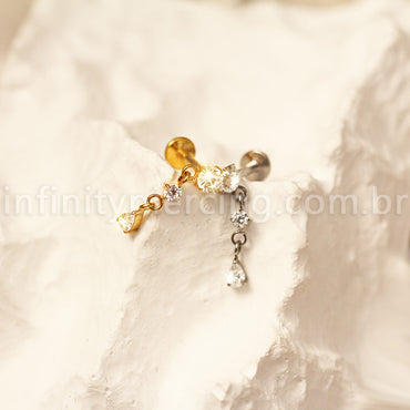 Piercing Labret Titânio Com Pingente