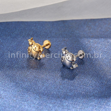 Piercing Labret Titânio Joaninha