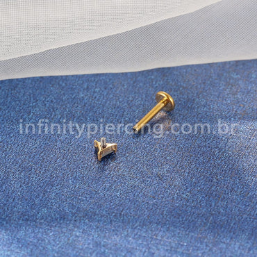 Piercing Labret Aço Cirúrgico Zircônia Triangular