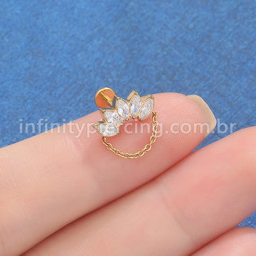 Piercing Labret em Titânio G23 com Zircônia Brilhante – Design Premium Minimalista para Estilo Elegante e Moderno