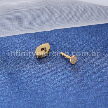 Piercing Labret Titânio Olho Grego Zircônias Cravejadas