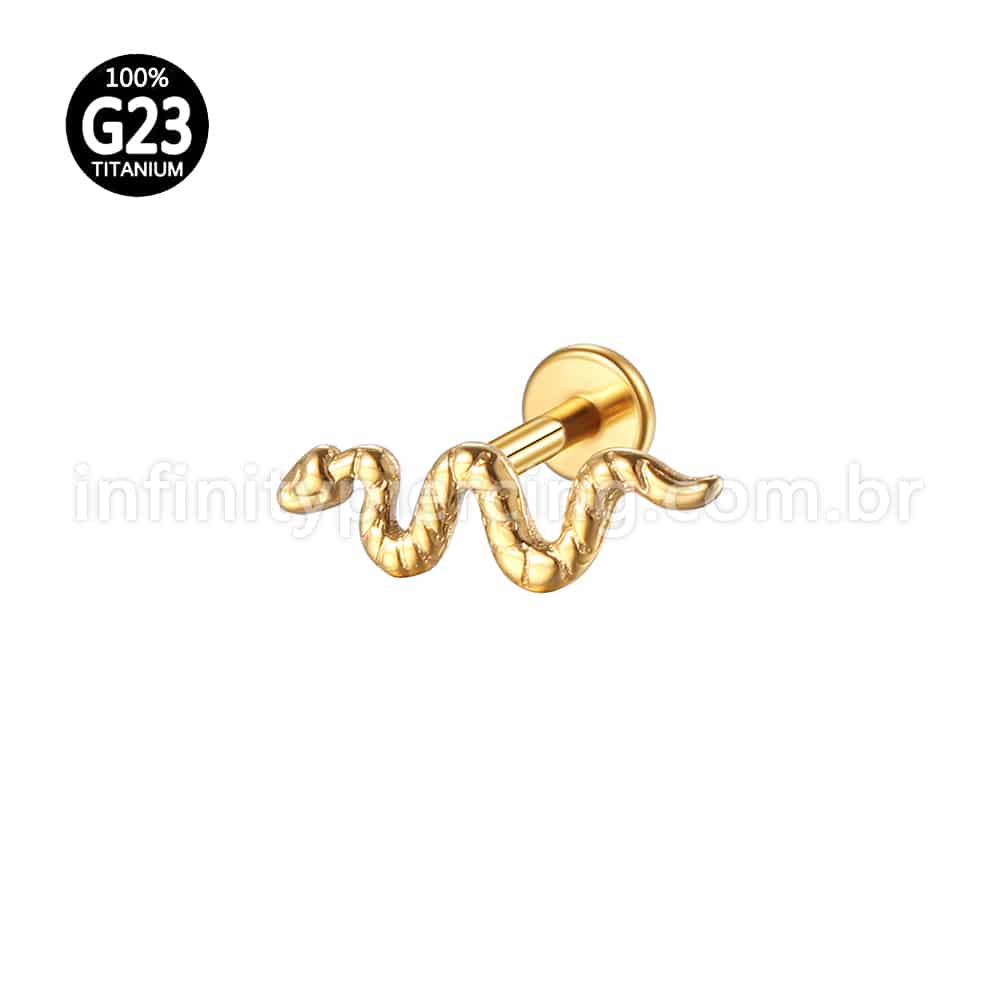 Piercing Labret Titânio Cobra