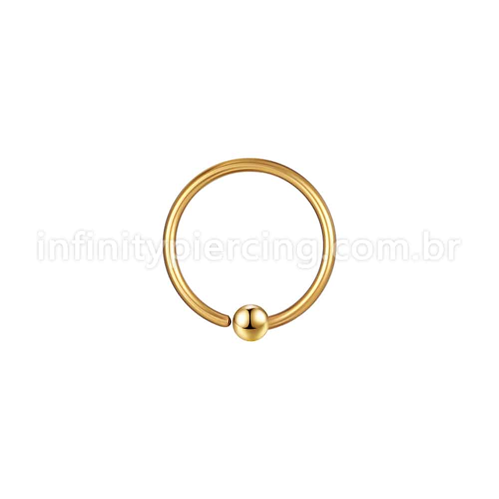 Piercing Argola Aço Cirúrgico Bolinha