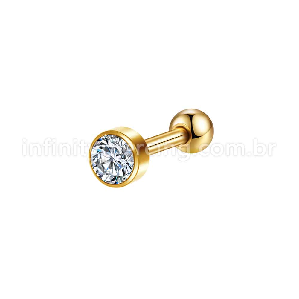 Piercing Minibarbell Aço Cirúrgico Swarovski